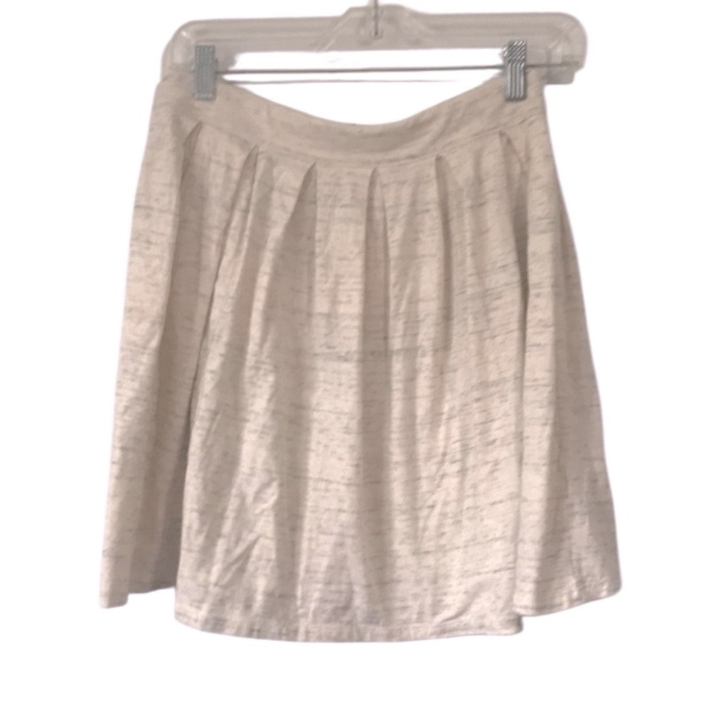 ARITZIA Talula pleated a line skater mini skirt size Small ivory gray